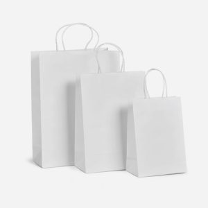 Customized Pure White Paper Bags